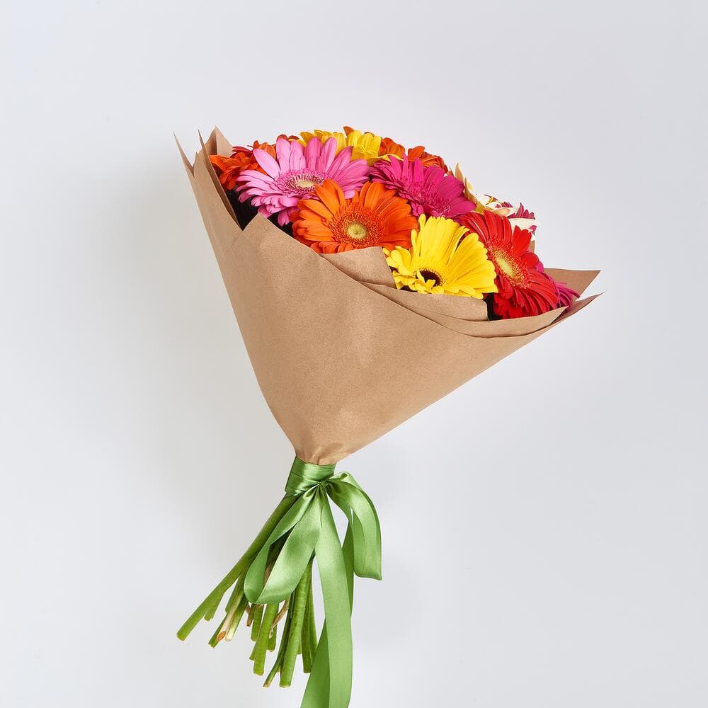 15 гербер в крафте — фото 2 — купить в Тбилиси — фото 2