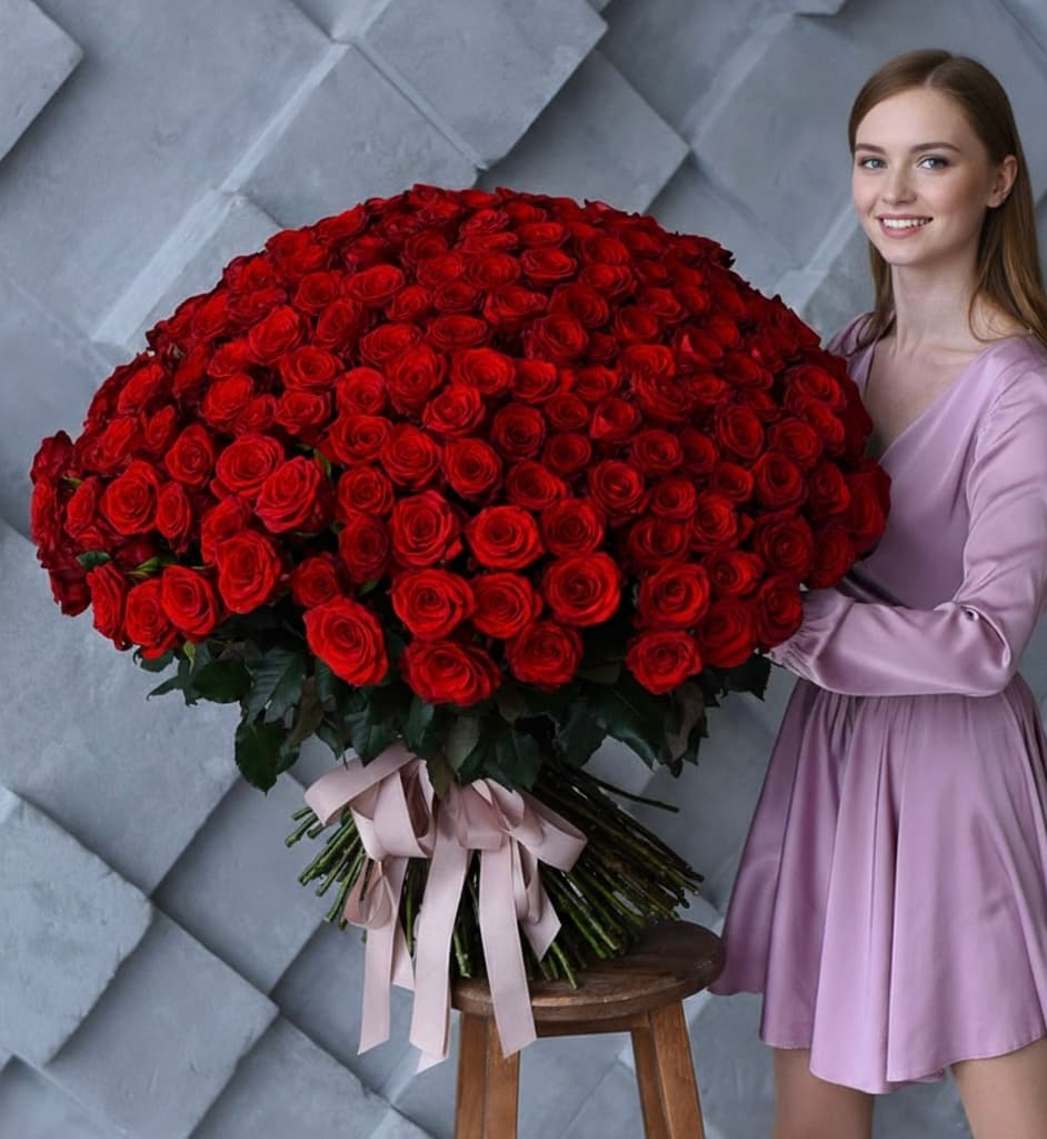 201 красная роза Голландия 80 см