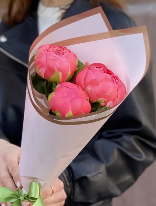 3 пиона (цвет на выбор)