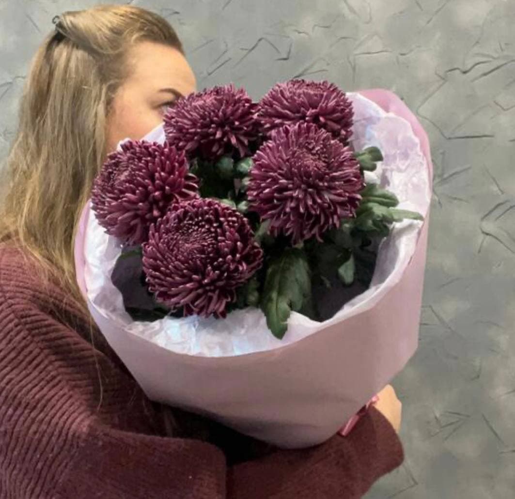 5 хризантем "Бигуди"