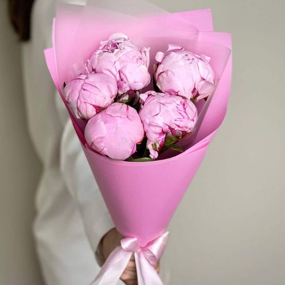 5 пионов (цвет на выбор) — фото 2 — купить в Тбилиси — фото 2