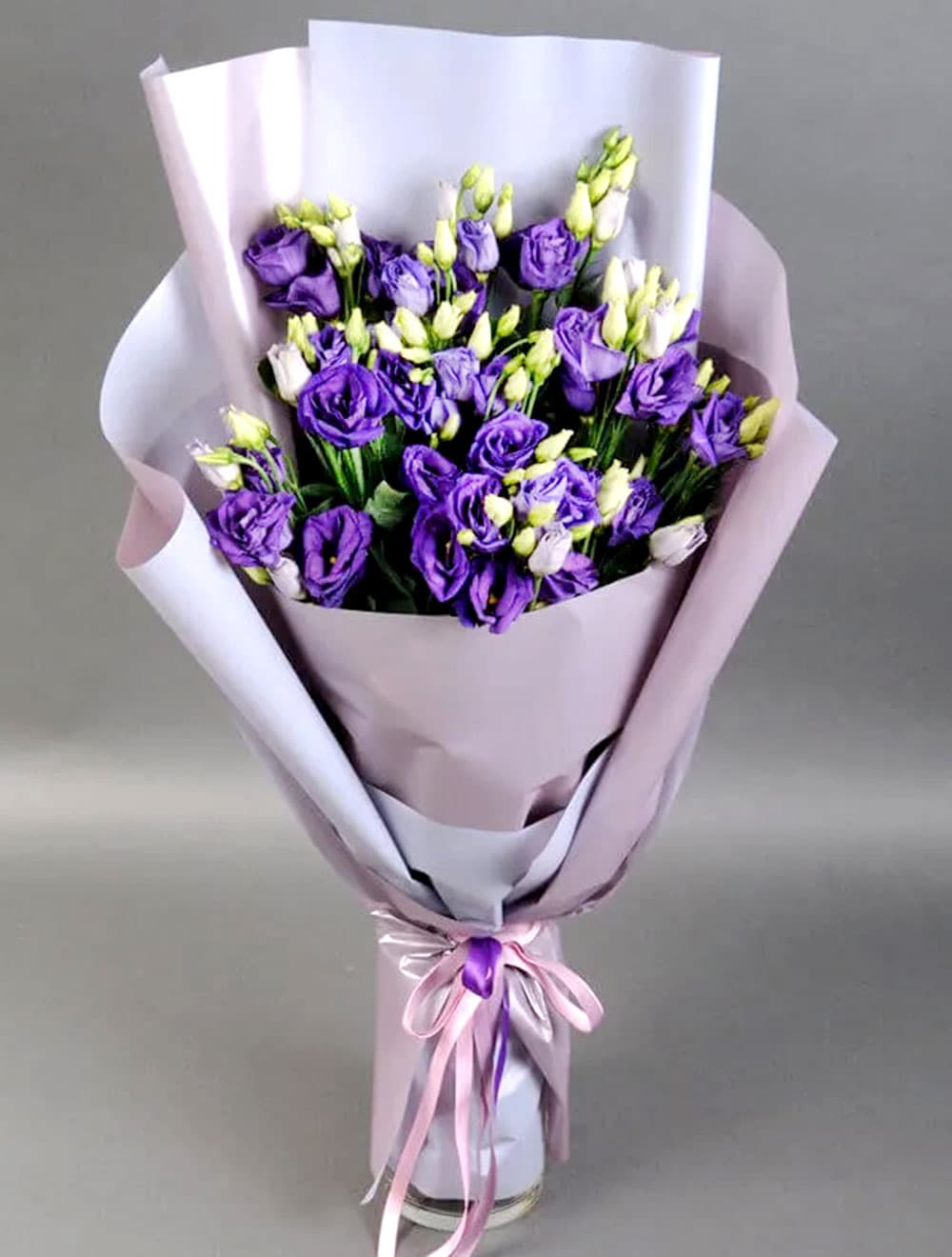 9 веток синей эустомы