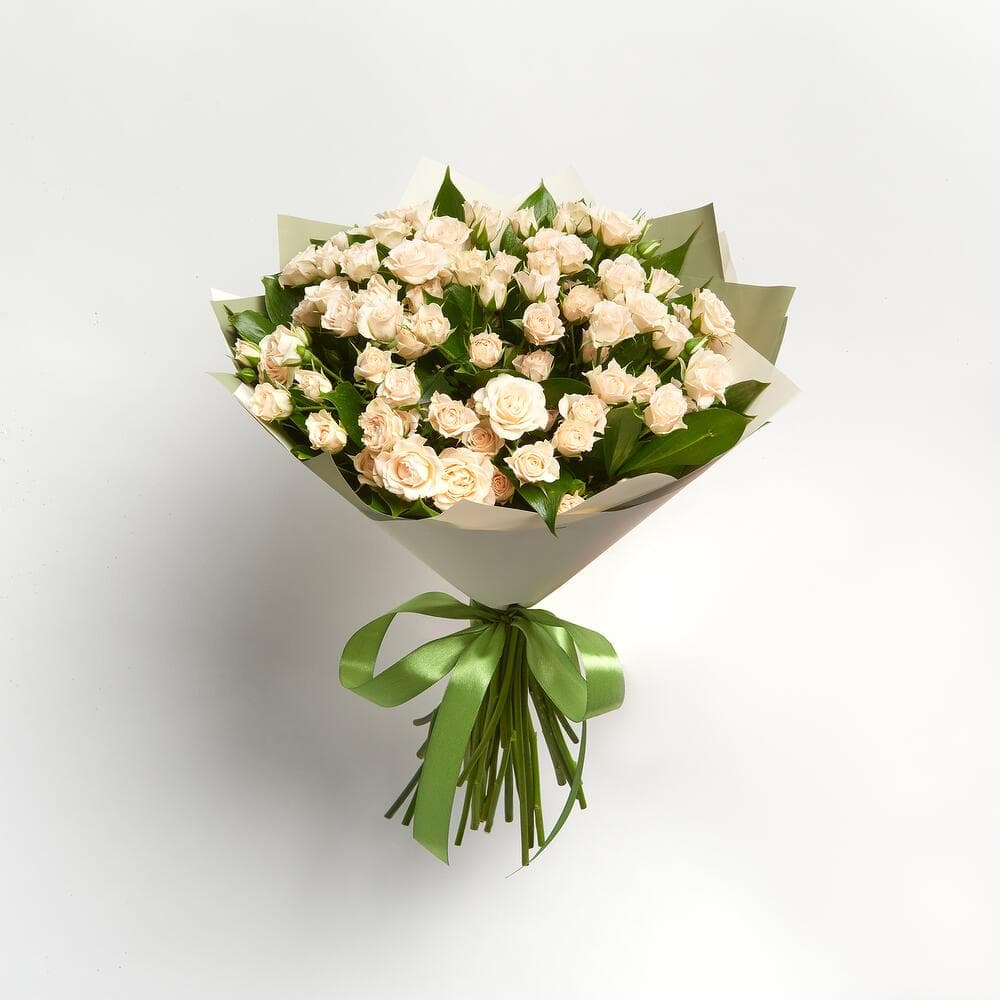 Букет из 11 кремовых кустовых роз — фото 2 — купить в Тбилиси — фото 2