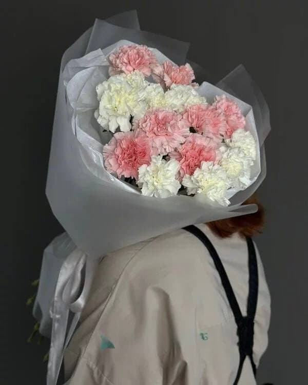 Букет из 15 диантусов: розовый микс — фото 2 — купить в Тбилиси — фото 2