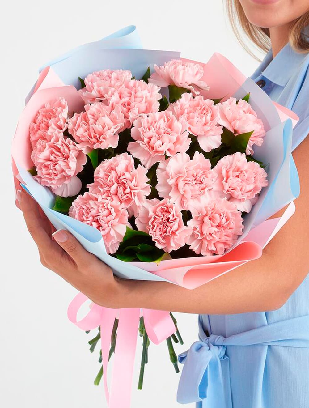 Букет из 15 диантусов (цвет на выбор)