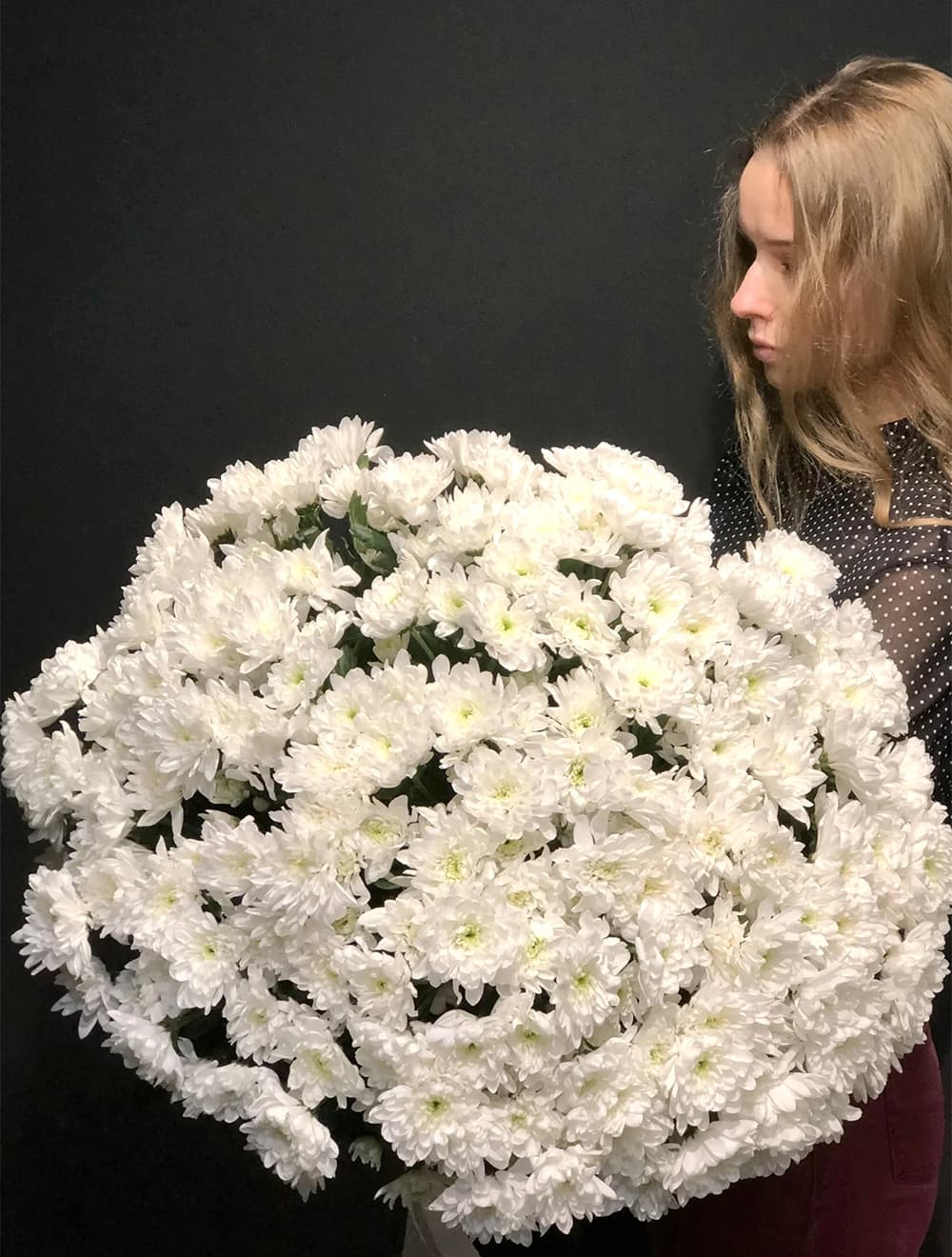 Букет из 31 хризантемы (цвет на выбор)