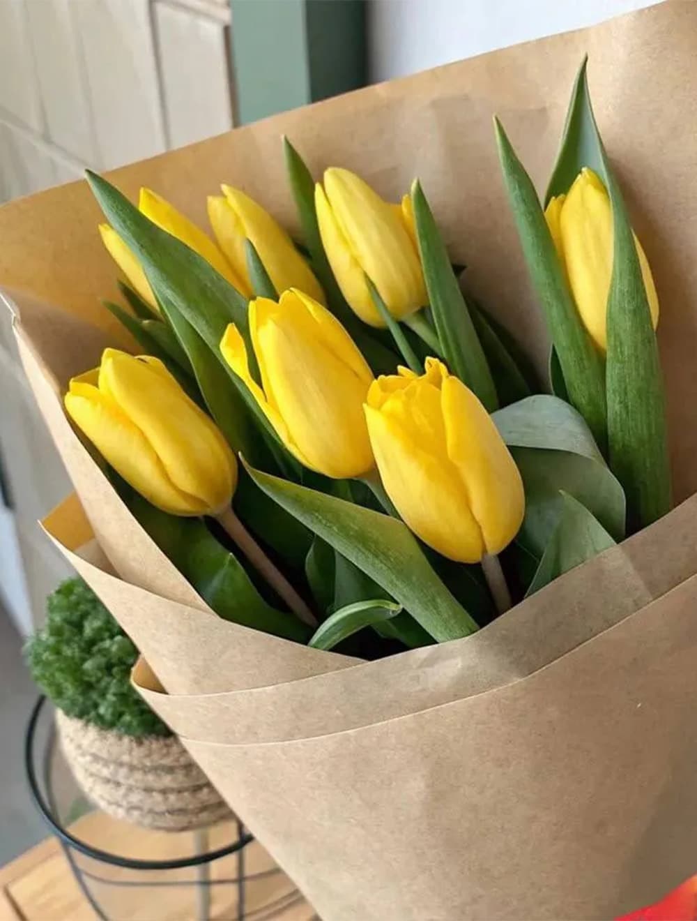 Букет из 7 желтых тюльпанов