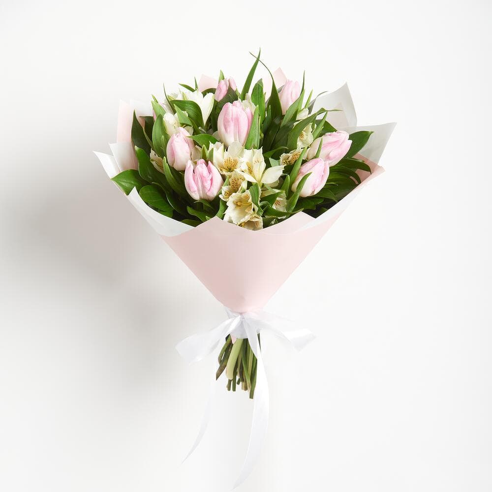 Букет из тюльпанов с альстромерией — фото 2 — купить в Тбилиси — фото 2