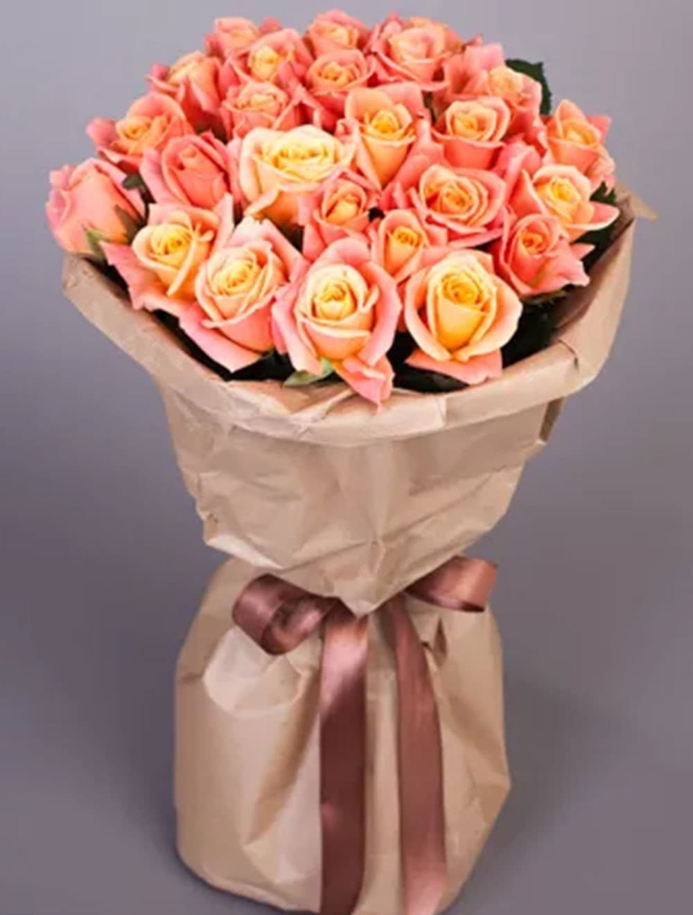 Букет "Нежное прикосновение" из 25 роз Мисс Пигги