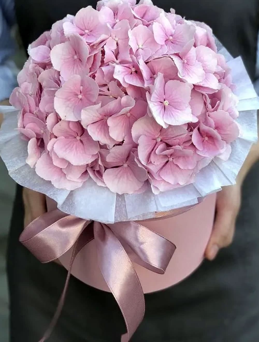 Шляпная коробка с гортензией